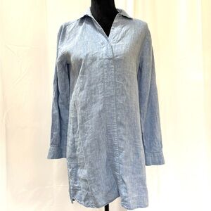 Adrienne Vittadini Vintage Light Blue Linen Tunic